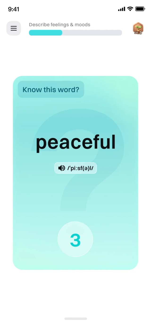 Vocay app flashcard practice